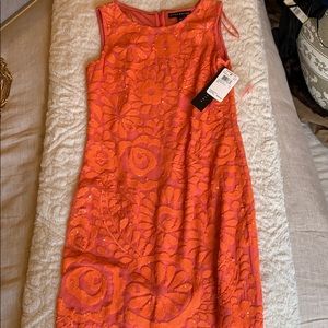 Aidan Mattox salmon sequins dress
